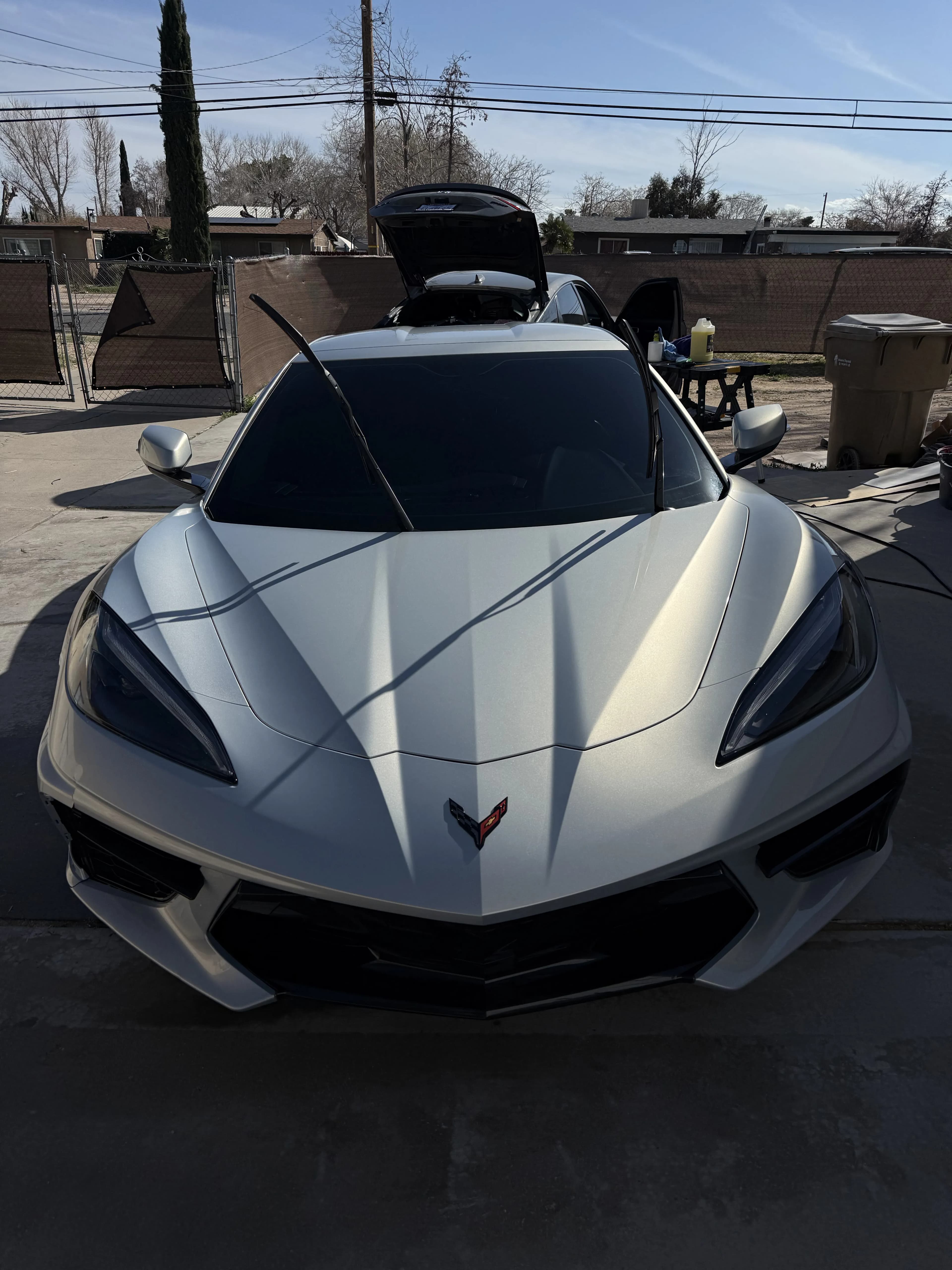 White Chevrolet Corvette C8 exterior detail